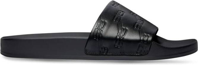 Balenciaga Badslippers met monogram Zwart