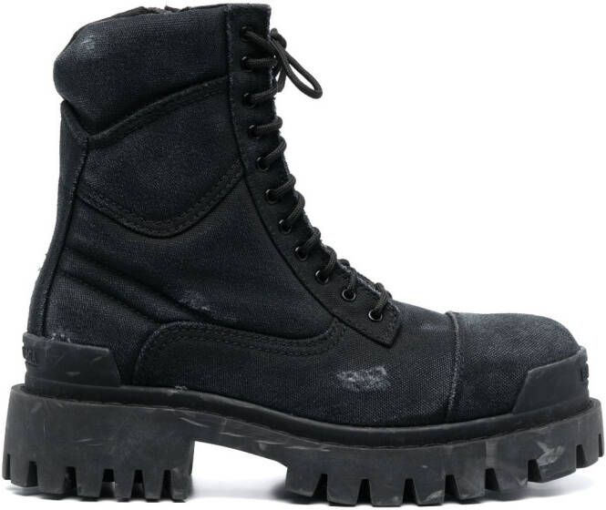 Balenciaga Combat boots met veters Zwart