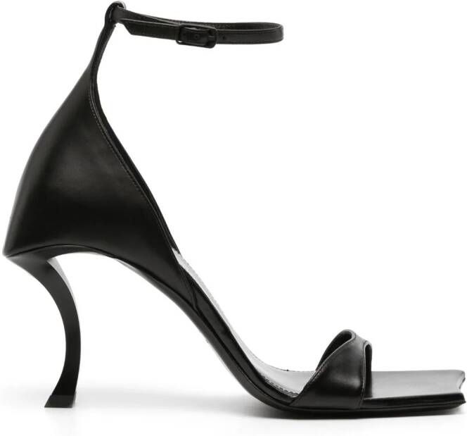 Balenciaga Hourglass leren sandalen Zwart