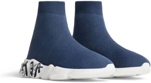 Balenciaga Kids Speed 2.0 high-top sneakers Blauw