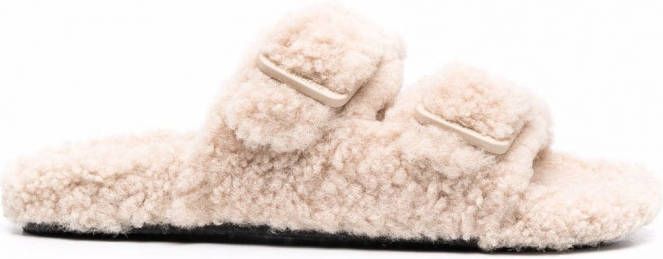 Balenciaga Mallorca lammy slippers Beige