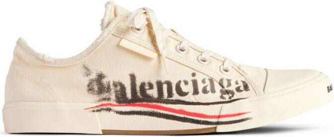 Balenciaga Paris canvas sneakers Wit