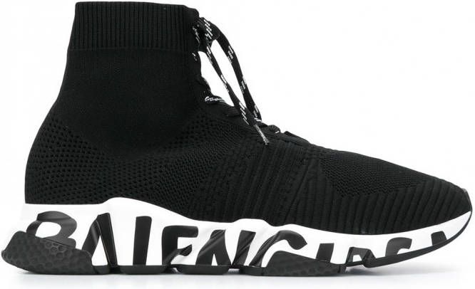 Balenciaga Soksneakers met veters Zwart Schoenen