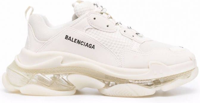 Balenciaga Triple sneakers met doorzichtige zool Wit Schoenen.nl