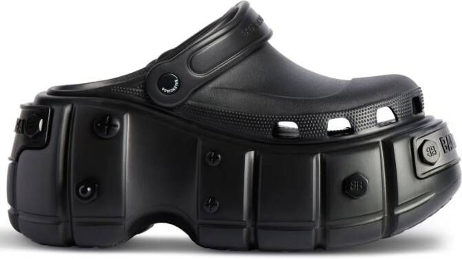 Balenciaga x Crocs Hardcrocs muiltjes met plateauzool Zwart