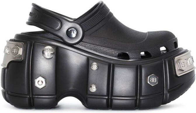 Balenciaga x Crocs™ muiltjes met plateauzool Zwart