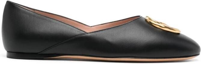 Bally Leren ballerina's Zwart