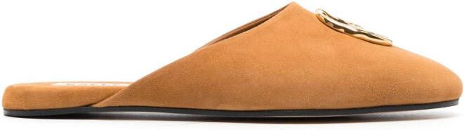 Bally Gylon leren slippers Bruin