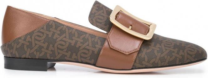 Bally Janelle loafers met monogram Bruin