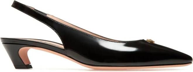 Bally Leren pumps met plakkaat Zwart