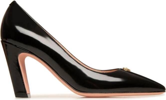 Bally Leren pumps met plakkaat Zwart