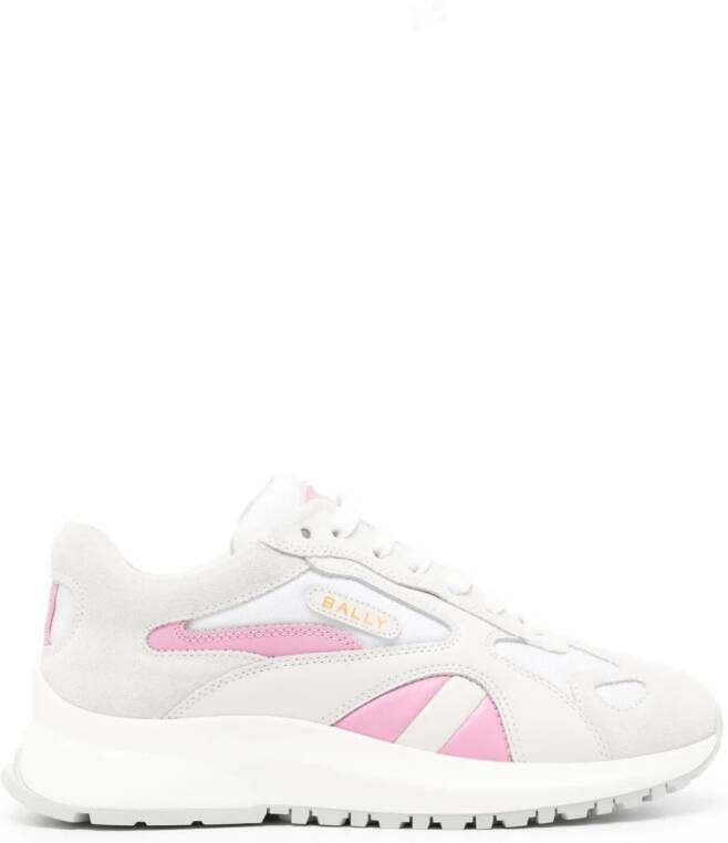 Bally Leren sneakers met contrasterend vlak Wit