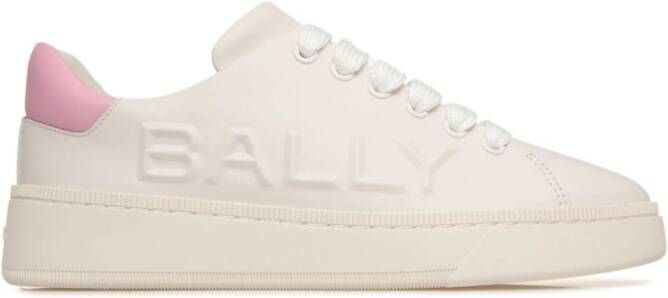 Bally Leren sneakers met logo-reliëf Wit