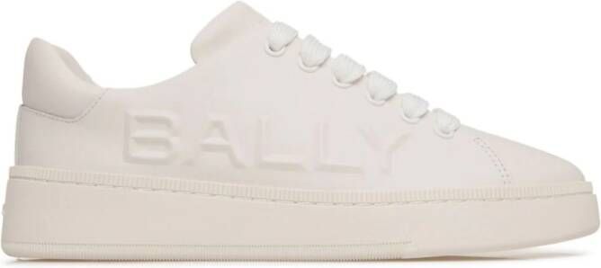 Bally Leren sneakers met logo-reliëf Wit