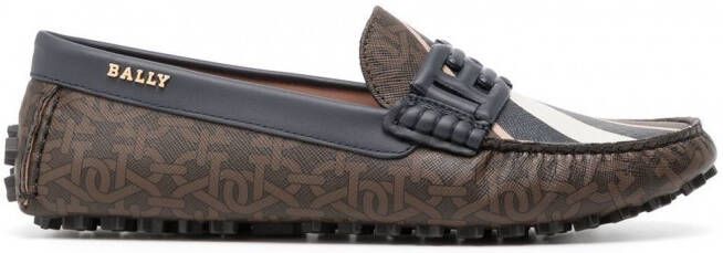 Bally Loafers met logodetail Bruin