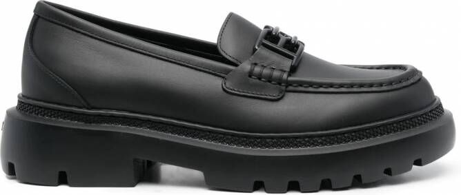 Bally Loafers met logoplakkaat Zwart