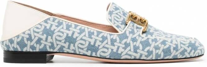 Bally Loafers met logoprint Blauw