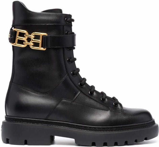 Bally Combat boots met logoplakkaat Zwart