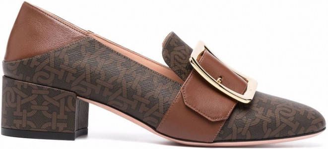 Bally Janelle loafers met monogram-gesp Bruin