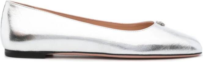 Bally rina leren ballerina's Zilver