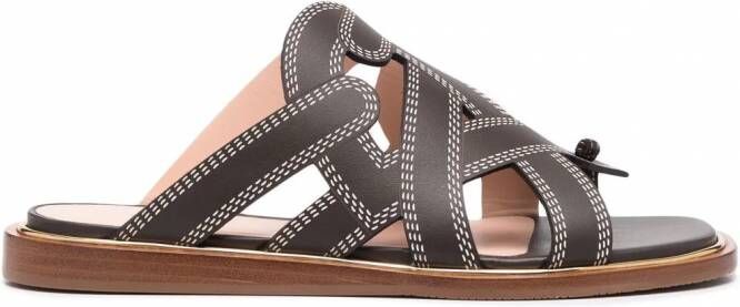 Bally Sandalen met contrasterend stiksel Zwart