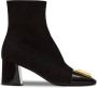 Balmain Suede Edna enkellaarzen met lakleren tenen Black Dames - Thumbnail 2