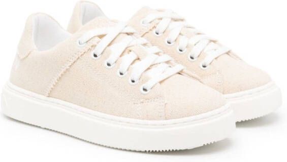 Balmain Kids B-Court canvas sneakers Beige