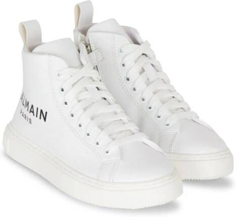 Balmain Kids Sneakers met logoprint Wit