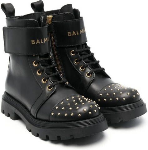 Balmain Kids Veterlaarzen verfraaid met studs Zwart