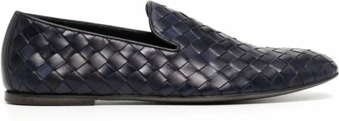 Barrett woven-leather loafers Blauw