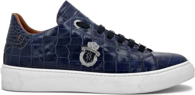 Billionaire Lo-Top sneakers met krokodillen-reliëf Blauw