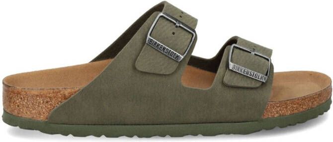 Birkenstock Arizona Birko-Flor slippers met gesp Groen