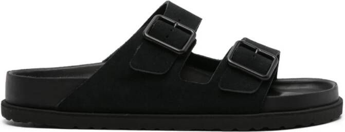 Birkenstock Arizona Cazador suède sandalen Zwart