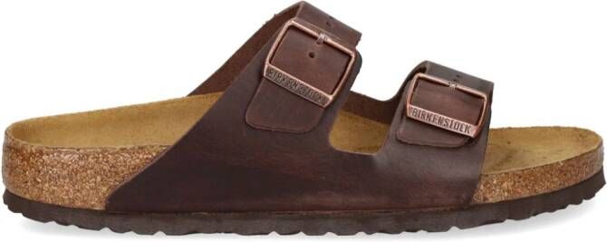 Birkenstock Arizona slippers met gesp Bruin