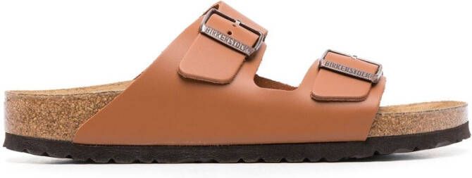 Birkenstock Arizona leren slippers Bruin