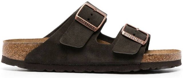 Birkenstock Arizona slippers met open neus Bruin