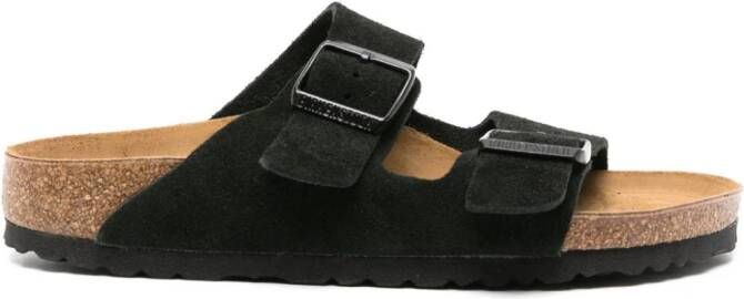 Birkenstock Arizona suède slippers Zwart