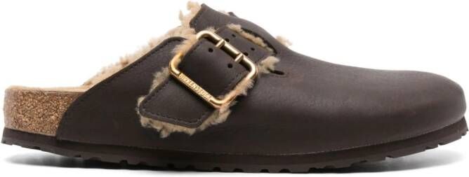 Birkenstock Boston klomp met lammy voering Bruin