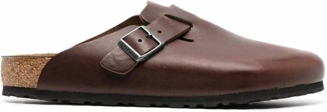 Birkenstock Boston leren muiltjes Bruin