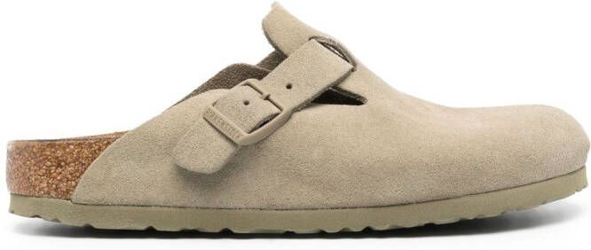 Birkenstock Boston suède slippers Groen