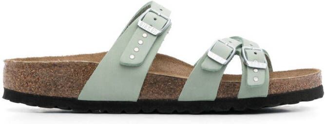 Birkenstock Franca sandalen met gesp Groen