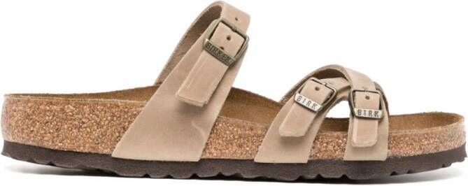 Birkenstock Franca Oiled leather slides Bruin