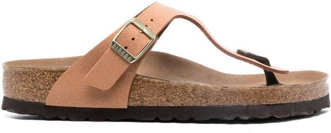 Birkenstock Gizeh sandalen met gesp Bruin