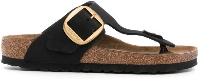 Birkenstock Gizeh leren sandalen Zwart