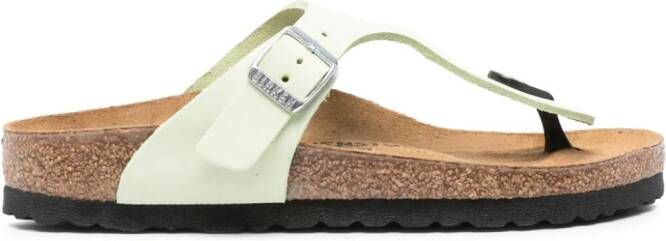 Birkenstock Gizeh leren sandalen met gesp Groen