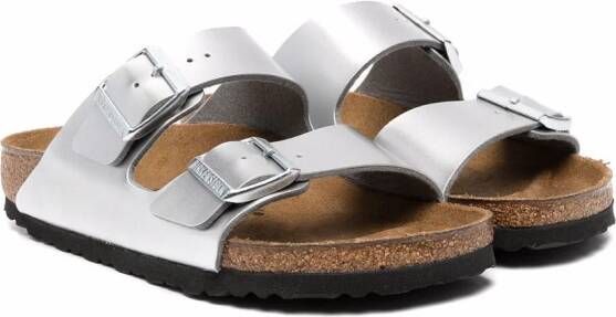 Birkenstock Kids Metallic badslippers Zilver