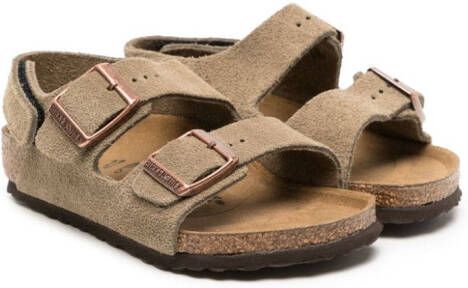 Birkenstock Kids Milano sandalen met gesp Groen