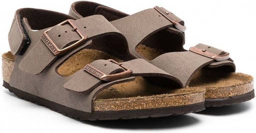 Birkenstock Kids New York sandalen met gesp Bruin