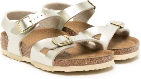 Birkenstock Kids Rio metallic sandalen Goud