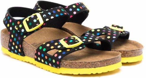 Birkenstock Kids Sandalen met stippen Zwart